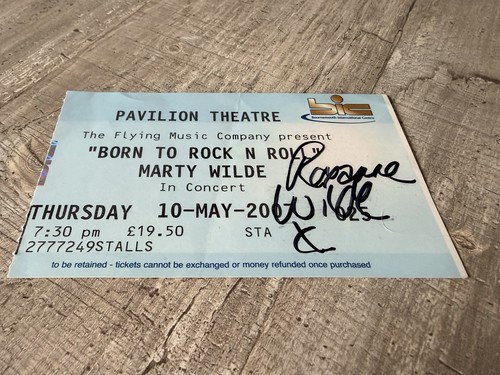 Marty wilde used ticket signed - marty,