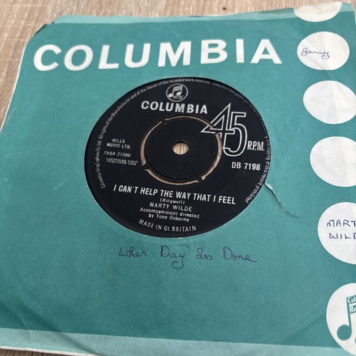 Marty wilde vinyl - marty, 7"