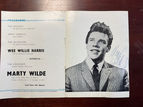Hand signed marty wilde - signed,